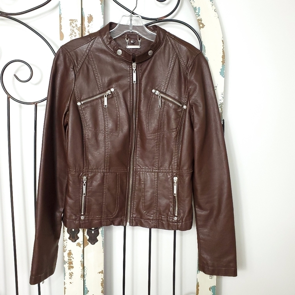 Jou Jou faux leather moto jacket medium